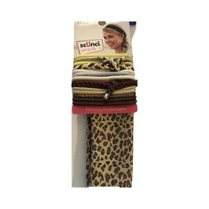 Scunci No Damage Hair Ties - Brown, Cream, Gold with headband set